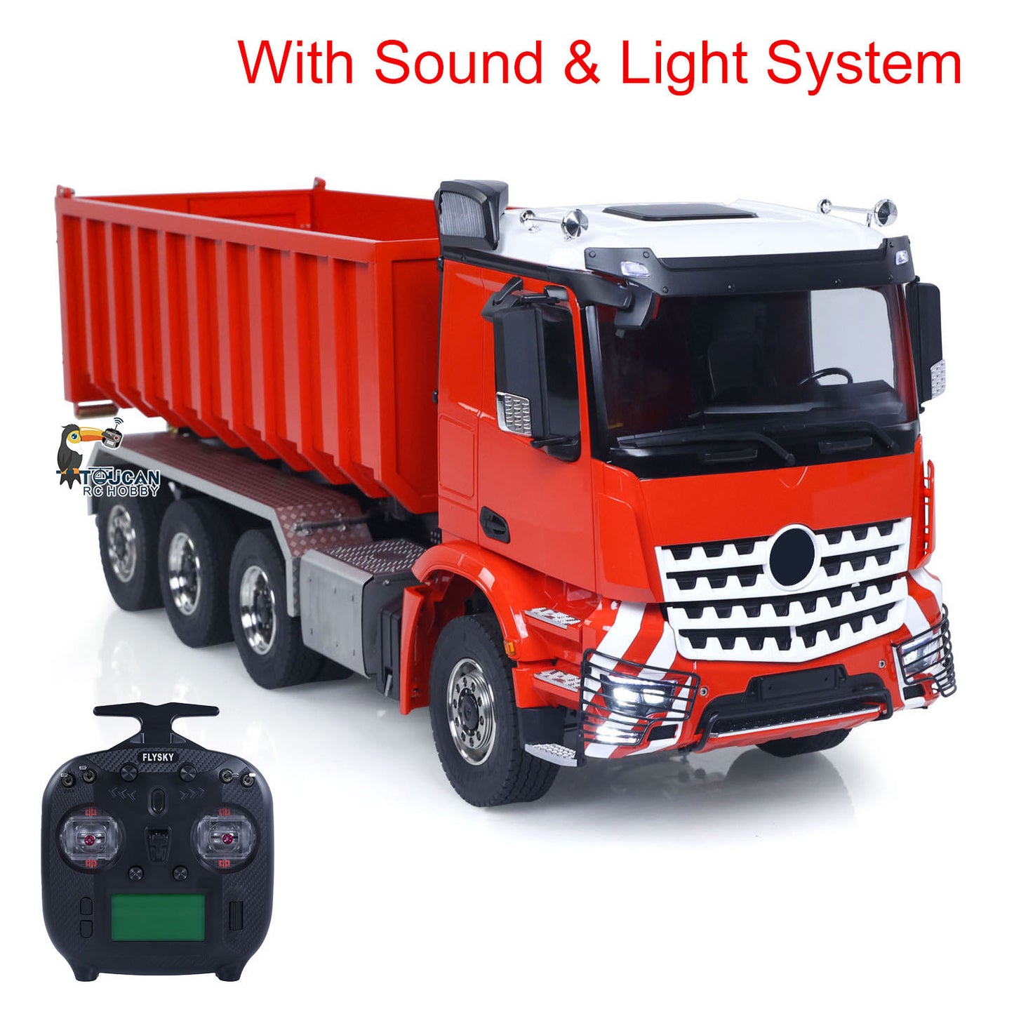 Dumper hydraulique RC en métal 1/14 8x8 Roll Off Dump Truck 3363 Essieu arrière directeur
