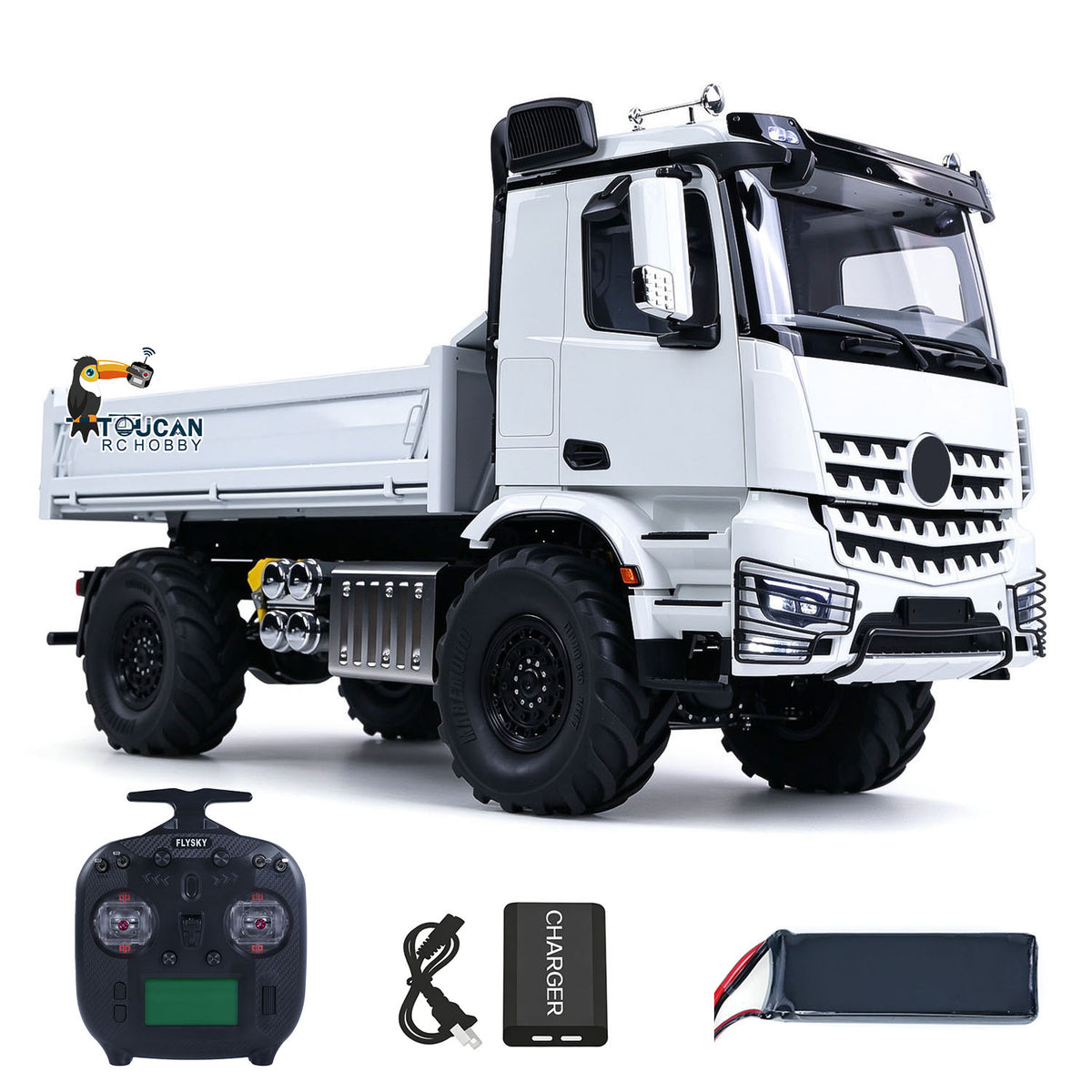 3363 MD 1/14 4x4 Metal Remote Control Hydraulic Dumper 2Speed Gearbox Differential Locks RC Tipper Model ST8 Radio Light Sound