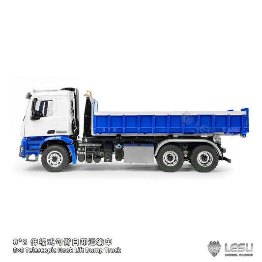 LESU Z0100/Z0092 1/14 6x6 Radio Control Metal Hydraulic Dump Truck Roll-Off RC Tipper Differential Lock Light Sound Construction Model