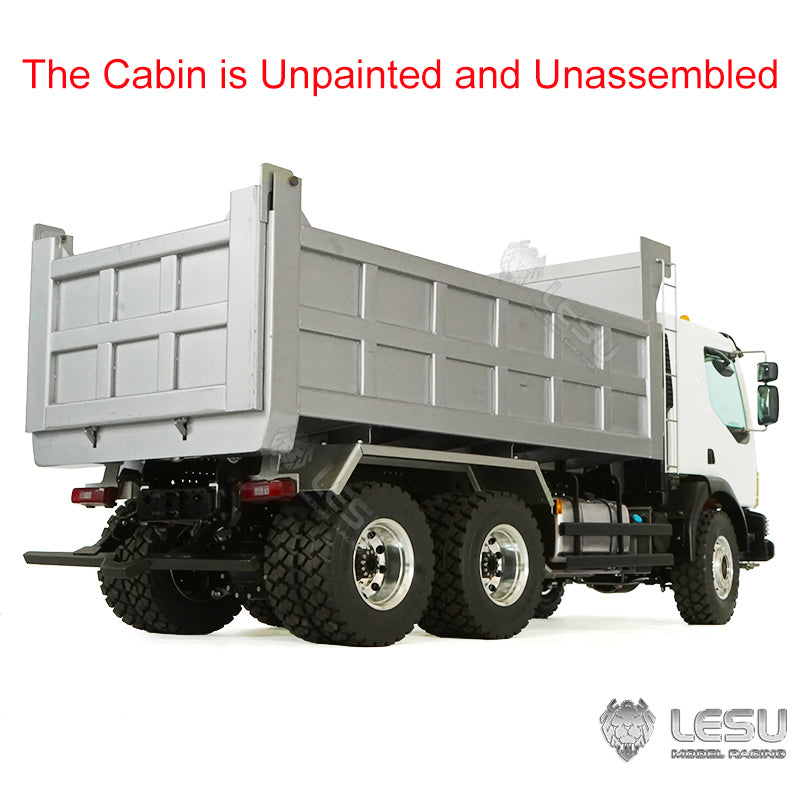 Metal 1/14 Scale LESU 6*6 Radio Controlled Hydraulic Dumper Truck 2Speed Gearbox Sound Light System Motor Servo ESC for Tipper