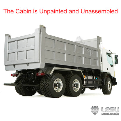 Metal 1/14 Scale LESU 6*6 Radio Controlled Hydraulic Dumper Truck 2Speed Gearbox Sound Light System Motor Servo ESC for Tipper