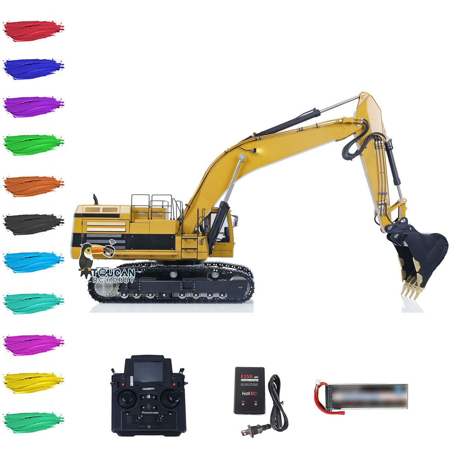 LESU Metal 1/14 RC Hydraulic Excavator C374F Radio Controlled Digger Heavy Machine Paladin PL18EV LITE Battery Sound Smoke RTR or PNP