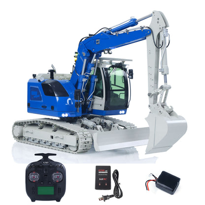 CUT Model 1/14 RC Hydraulic Excavator 914 5CH Valve Metal Remote Control Digger Construction Vehicle Warning Light Flysky ST8 Radio Sound System