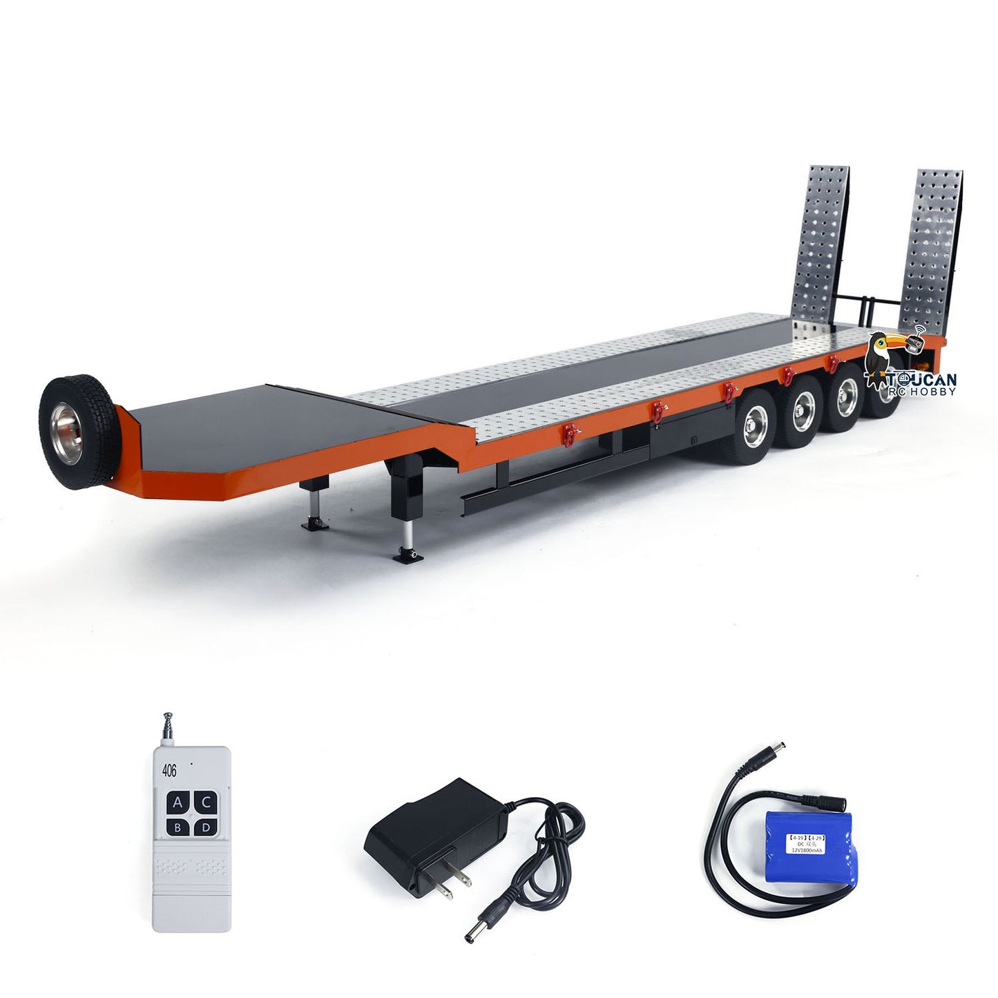 4-axle Metal Semi-Trailer for 1/14 RC Tractor Trucks