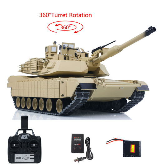 TOUCAN 1/16 Metal RC Tank 3918 Abrams M1A2 TUSK II Dual Flow Gearbox 360 Turret Rotary Infrared Combat Barrel Recoil FPV