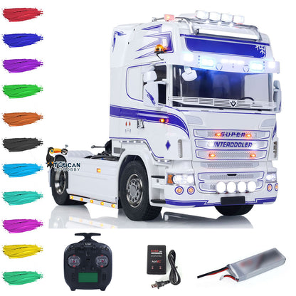 1/14 RC Tractor Truck 4x4 RTR Transport Vehicle Metal Chassis R730 Smoke 3-speed