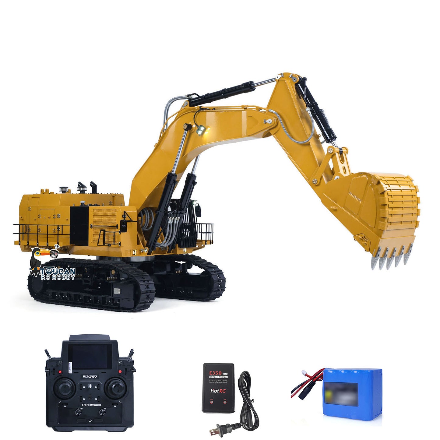 RTR 1/14 Hydraulic RC Excavator 6015B Metal Remote Control Digger Heavy Duty Model Construction Vehicle Flysky PL18EV Lite