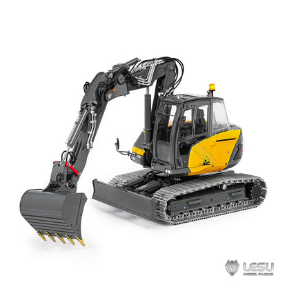 15MC LESU Metal 1/14 Hydraulic RC Excavator MC15 4 Arms Remote Control Digger Model 9 Ways Valve Dual Pumps Light Sound Radio Battery
