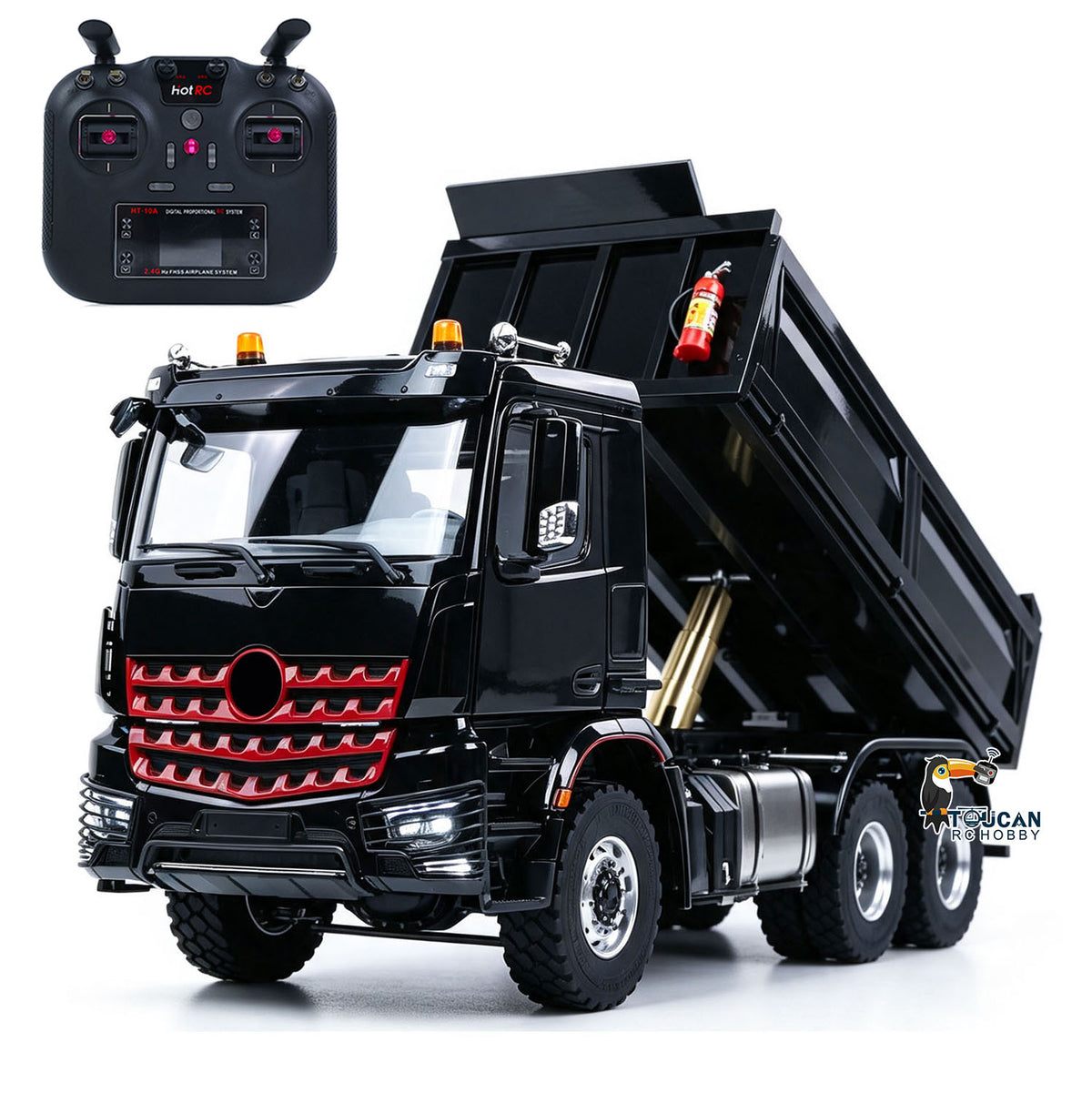 2Speed 6x6 Metal Chassis 1/14 Radio Controlled Hydraulic Dumper Truck 3348 Tipper Differential Axle Light Sound HotRC Radio 2026 PNP