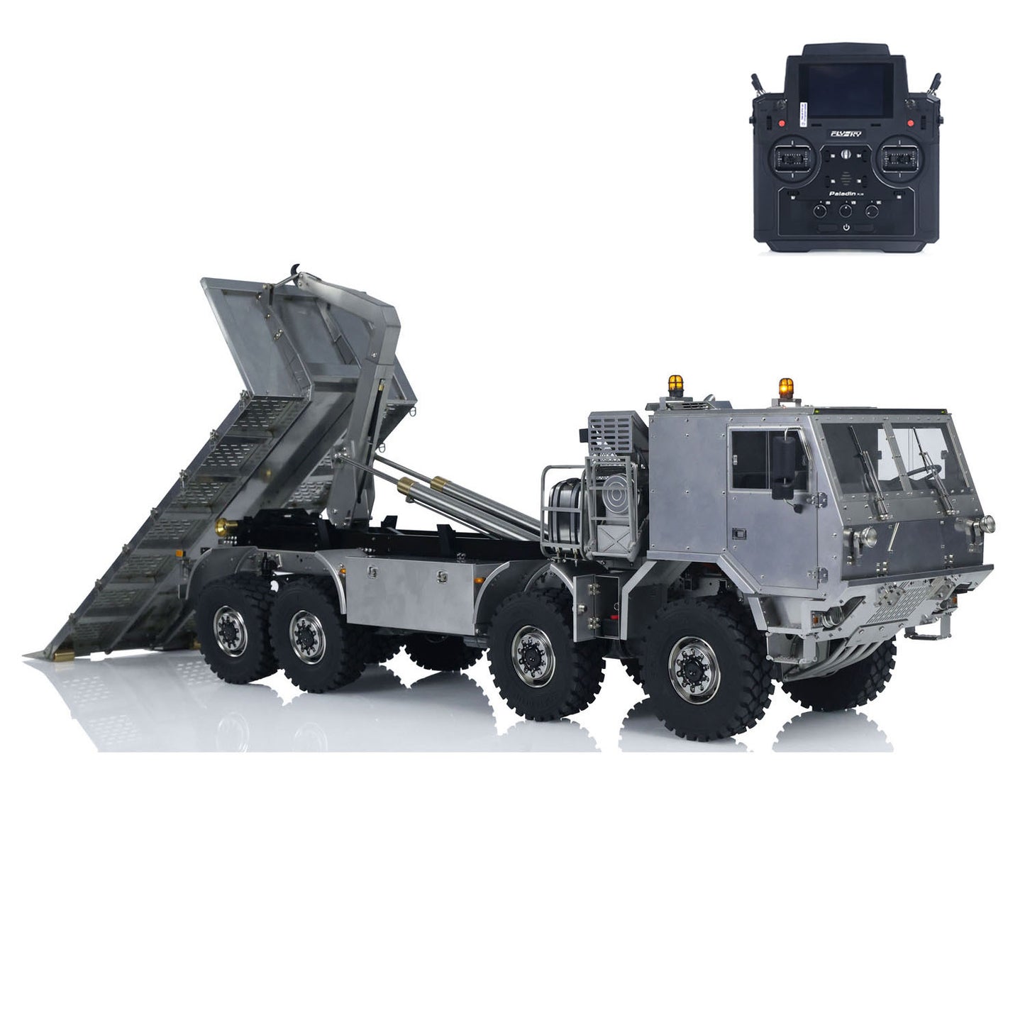 Metal 1/14 RC Hydraulic Off Road Military Truck T815 Remote Control 3Speed 8*8 Roll on off Dumper Model Paladin ST8 Radio
