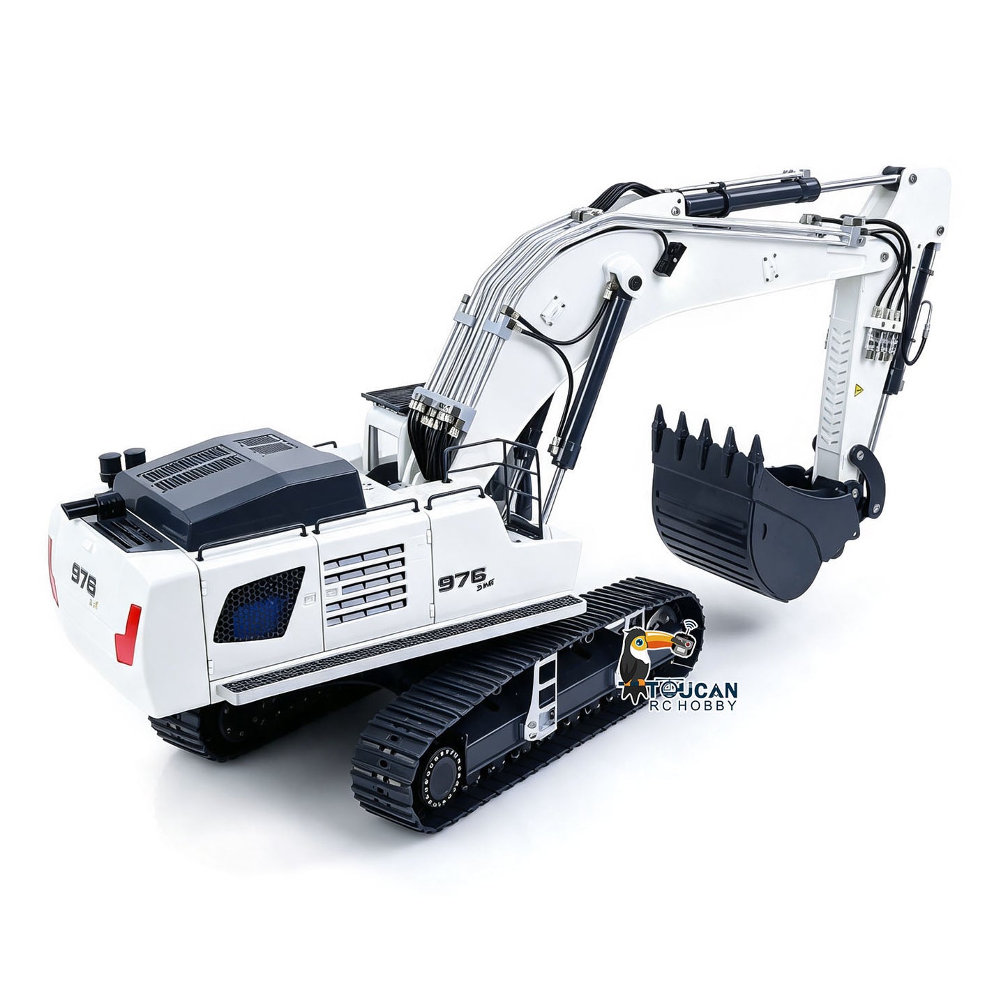 40KG! RTR 1/12 Metal Hydraulic RC Digger LR976 6CH Valves Remote Control Excavator 3.0L Dual Pump Hobbywing Brusheless ESC