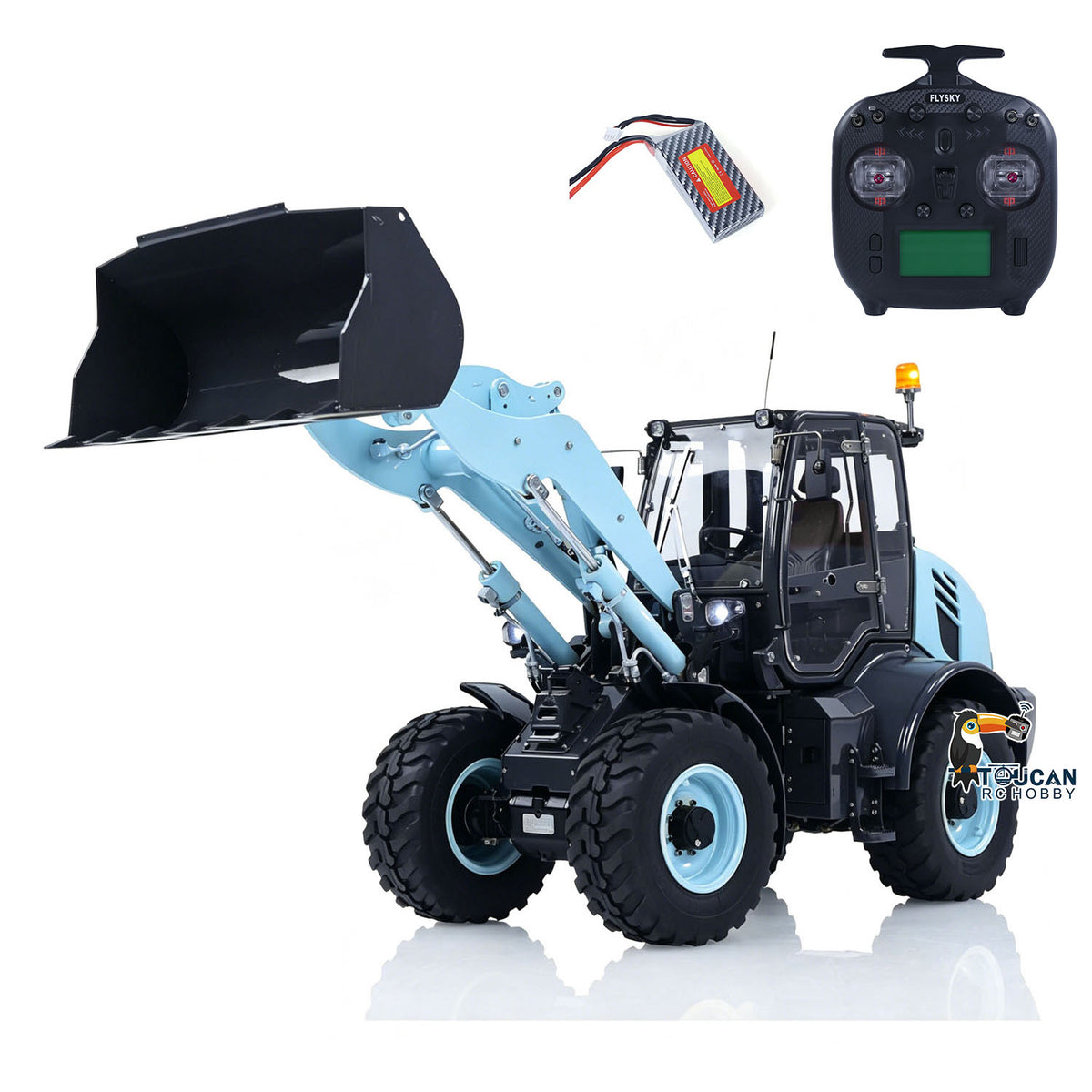LESU Aoue-WA100M-8 1/14 Metal 4X4 RC Hydraulic Loader A0021 RTR with FlySky ST8 Radio Controller Brushless Motor 3+1CH Valve Light Sound