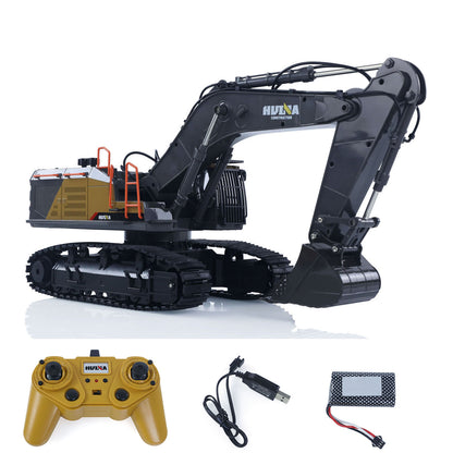 US STOCK HUINA Toy 1/14 592 RC Tracked Excavator Car Model Gift 2.4G Radio Light Sound