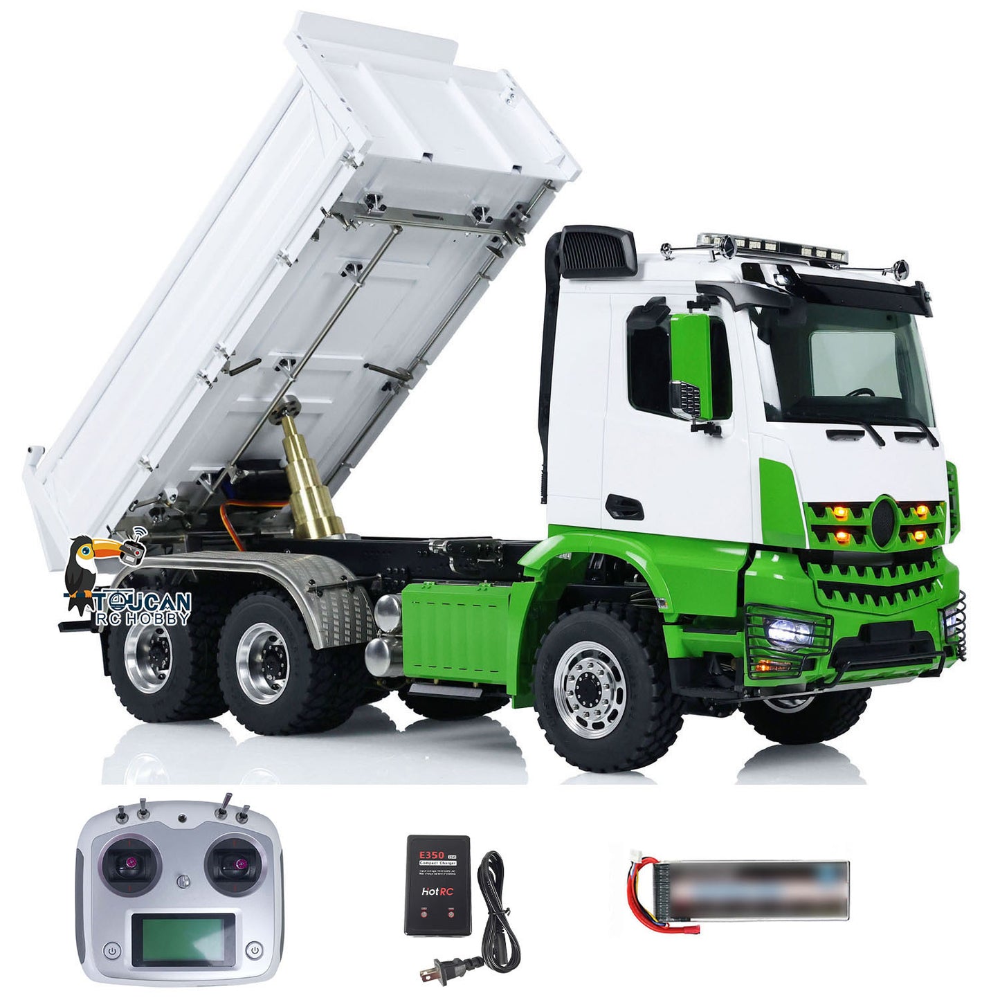 LESU 1/14 3 essieux 3 voies à bascule RC Dumper hydraulique Radio Batterie RTR