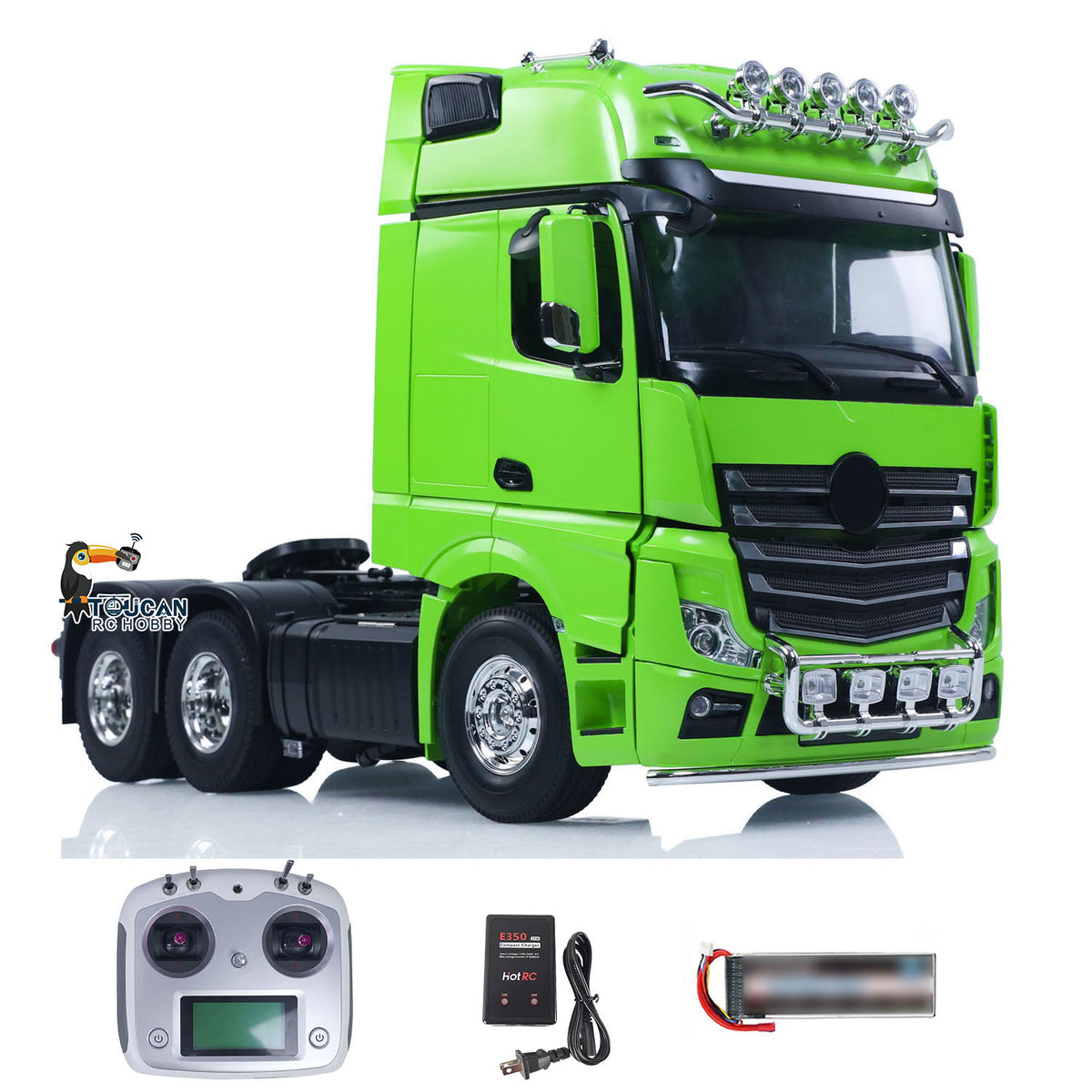 1/14 6*4 RC Tractor Truck 3363 Remote Control Lorry Car Model 540 Brushed Motor 60A ESC Openable Door Flysky I6S Radio RTR