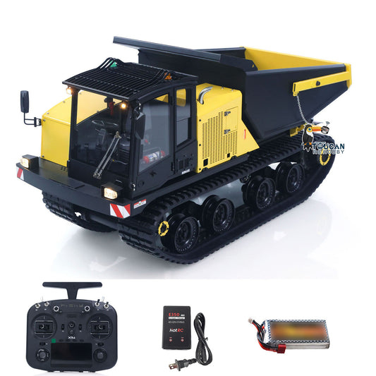 Super Frog 1/14 RC Hydraulic Crawler Dumper Truck T14R RTR Radio Controlled Metal Tracked Tipper Frsky X14 Light Electric Wiper