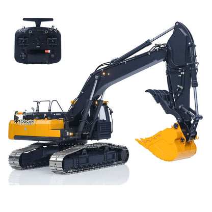 Super Frog 3 Pumps E400 Pro 6CH Valve Thumb Type 1/14 RC Hydraulic Excavator Metal Digger Frsky X14 Radio Sound