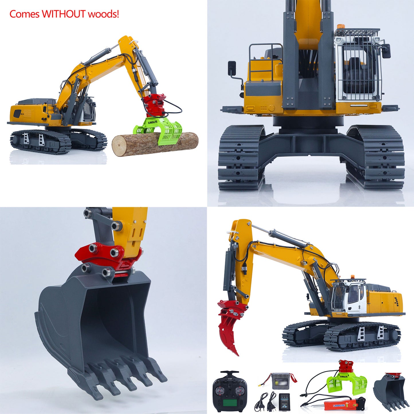 US STOCK KABOLITE 1/18 K962 100S Remote Control Hydraulic Excavator RC Digger Electric Claw Ripper Hammer Construction Car Machine Toys