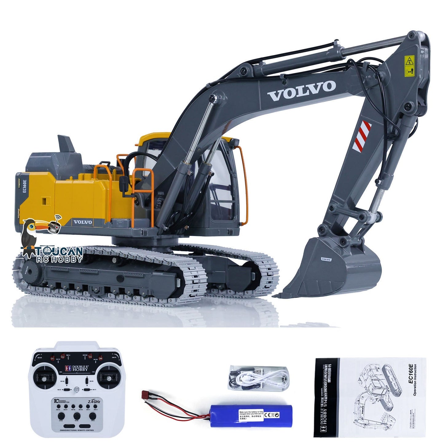 IN STOCK 1:14 Double E E010 Volvo EC160E Electric RTR RC Excavator