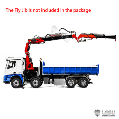 LESU Z0122/Z0123 1/14 Hydraulic RC Crane Dump Truck 8x8 Telescopic/Folding Hook Lift Remote Control Dumper with Metal Chassis 3 Speed Gearbox