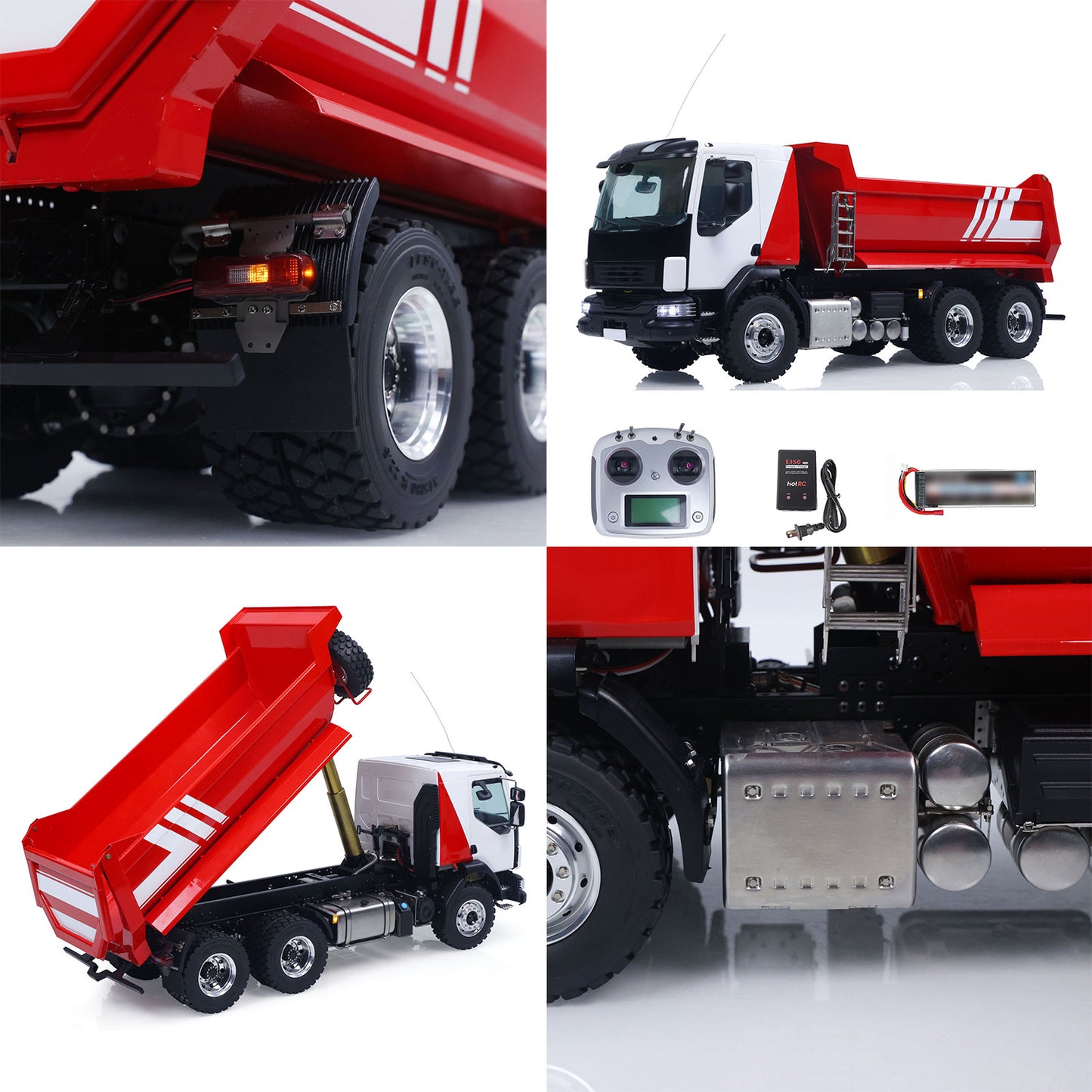 LESU 1/14 Hydraulic RC Dump Truck 6*6 RTR Radio Control Tipper 2Speed Gearbox Differential Lock Metal Chassis Flysky I6S Radio