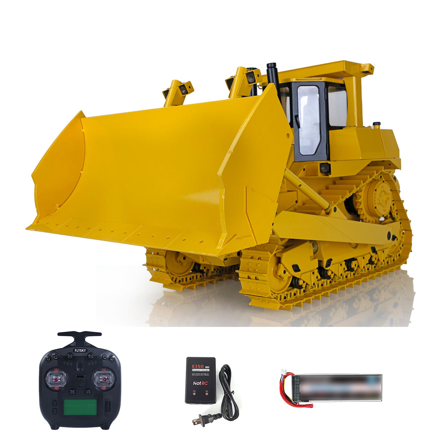 ONLY ONE US STOCK Metal 1/14 RC Bulldozer Hydraulic DXR2 Remote Control D10T Tracked Dozer Model