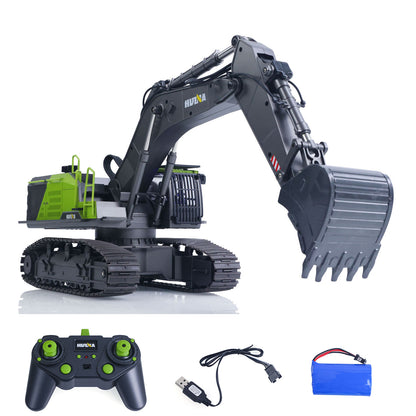 US STOCK HUINA 1/14 593 Toys Model RC Excavator Car Gift Battery 2.4G Remote Control Digger