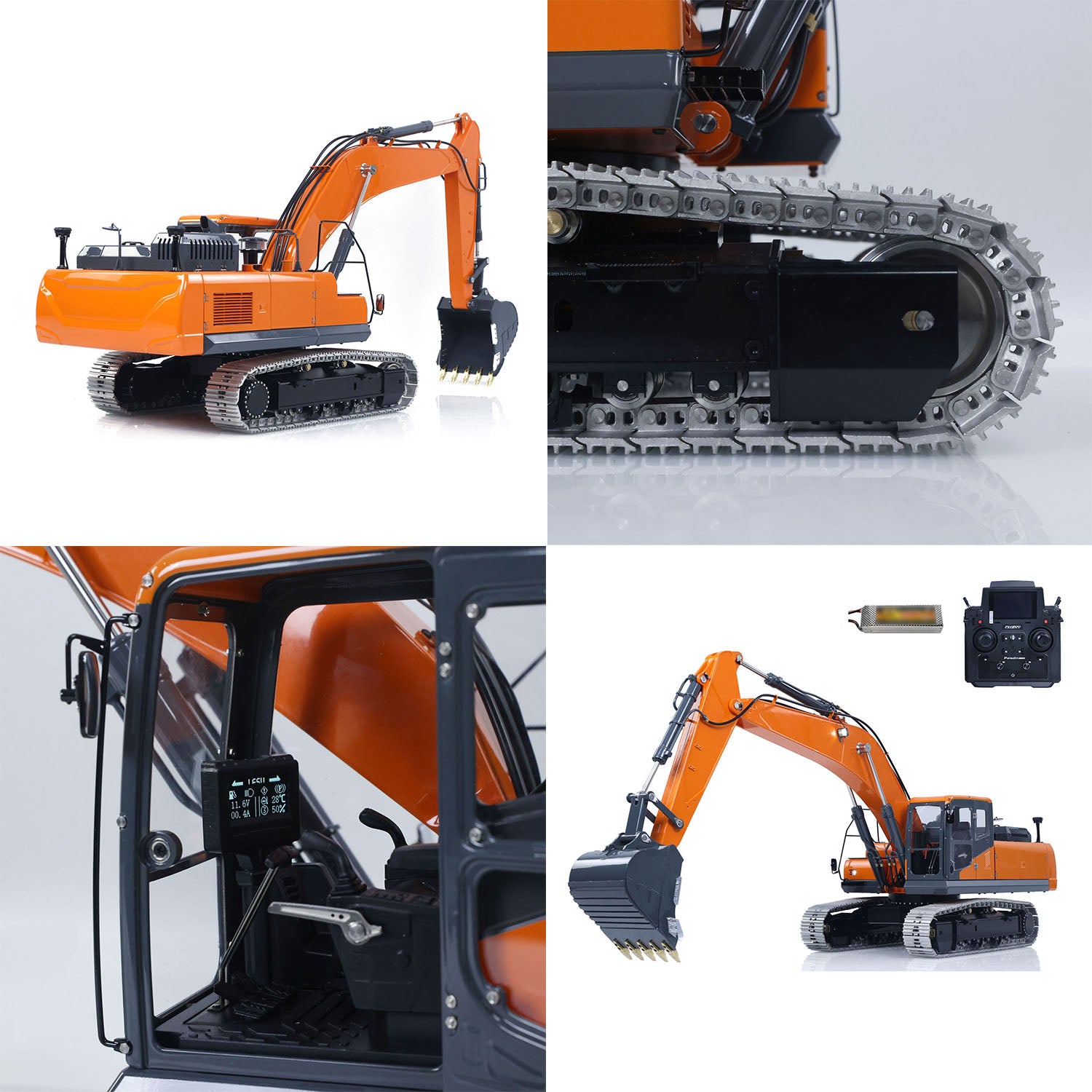 Metal LESU 1/14 Remote Control Digger Aoue DX350LC RC Hydraulic