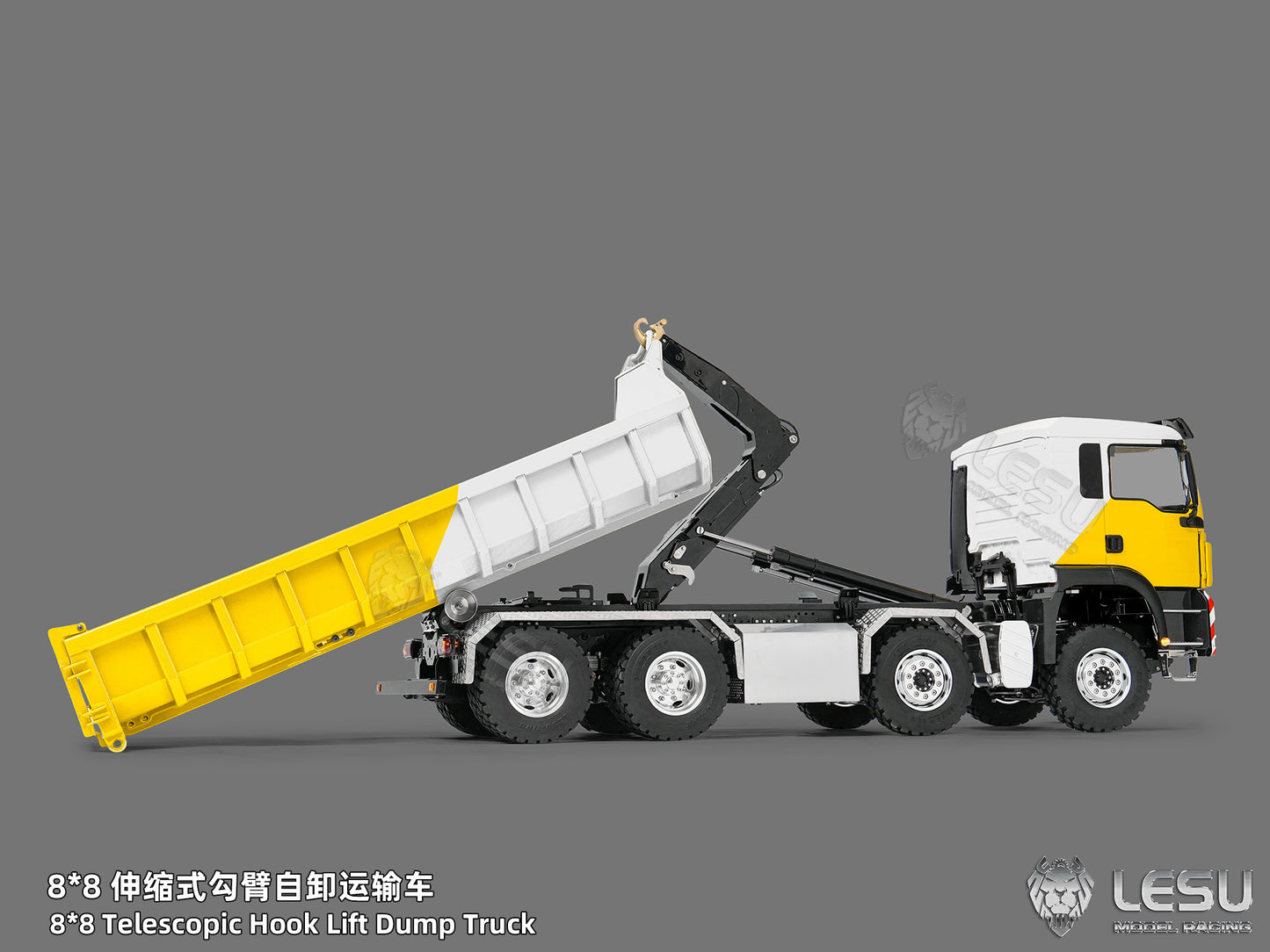 Deposit New Product Pre-order LESU 1/14 Metal 8x8 Roll-Off Truck Full Dump RC Construction Vehicle