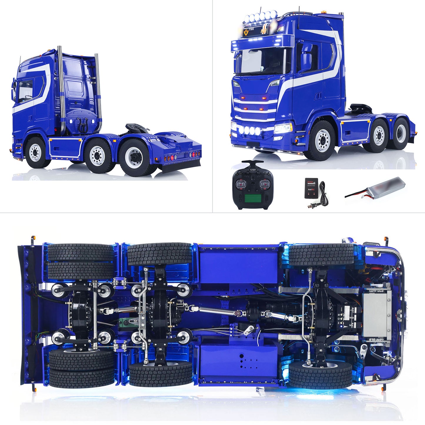 TOUCAN 770S 1/14 RC Tractor Truck 6X6 Metal Chassis Axle Locks 3Speed RTR Smoke Sound Light Unit Cabin Suspension ST8