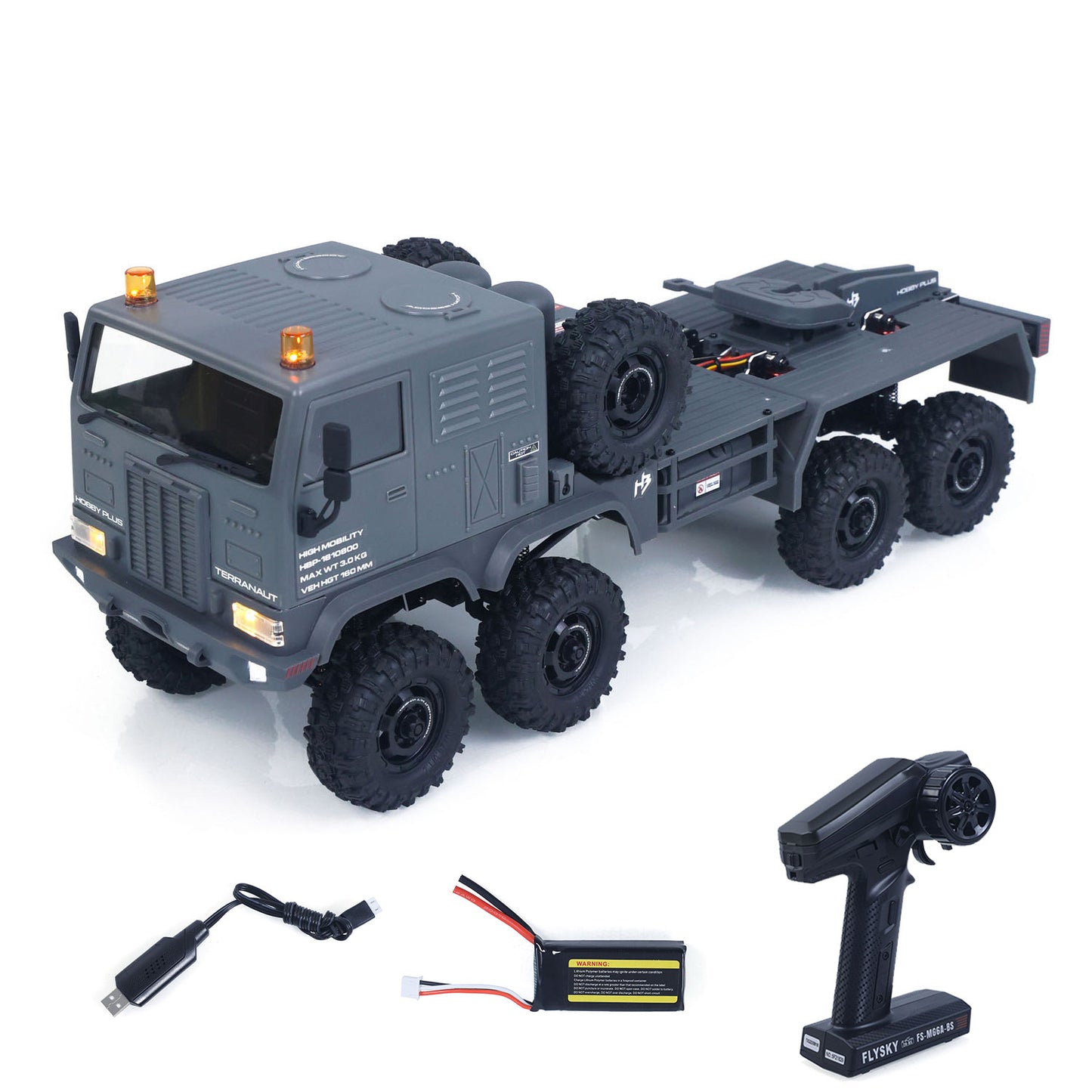 Fast Shipping RTR 1/18 Radio Control Military Truck 8*8 RC Off Road Vehicle 280 Brushed Motor Fifth Wheel Winch Metal Hook All Wheel Steering