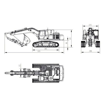 Super Frog 3 Pumps 9CH Valve 1/14 RC Hydraulic Excavator E400 Pro Metal Digger Frsky X12 Radio 5D Rocker Joystick