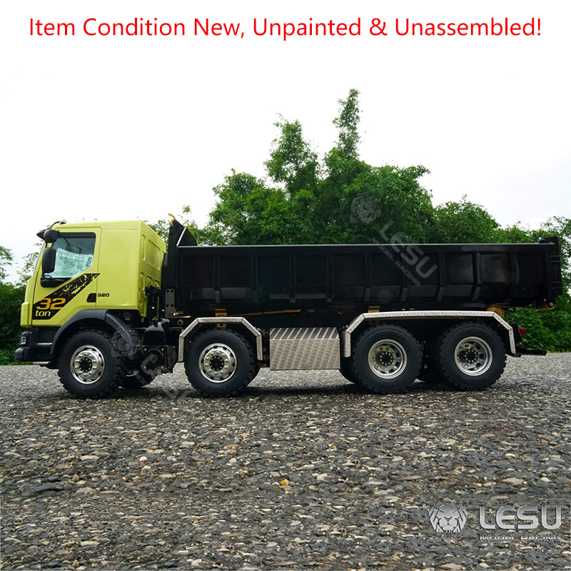 LESU 1/14 8x8 for Truck Hydraulic Radio Controlled Dumper Roll On/Off Tipper Construction Vehicle Model Sound Light System