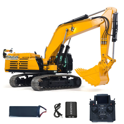 US Stock 1/12 RC Hydraulic Heavy Excavator 395F Metal Remote Control Digger Finished Model 3.0L Dual Pump Paladin PL18EV LITE Radio