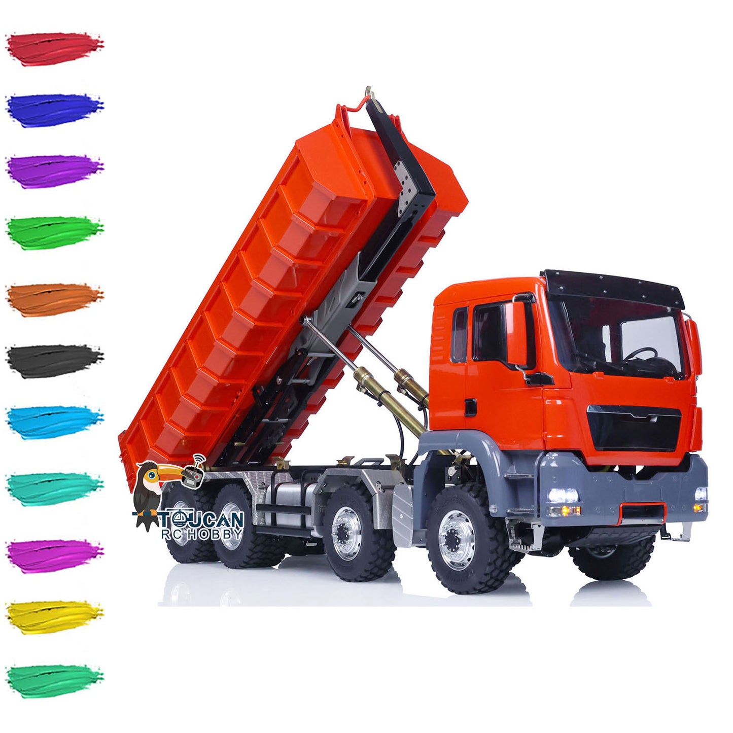 LESU 1/14 MAN TGS Painted Unassembled 8x8 Hydraulic RC Roll On/Off Dumper Truck Tipper 20160901