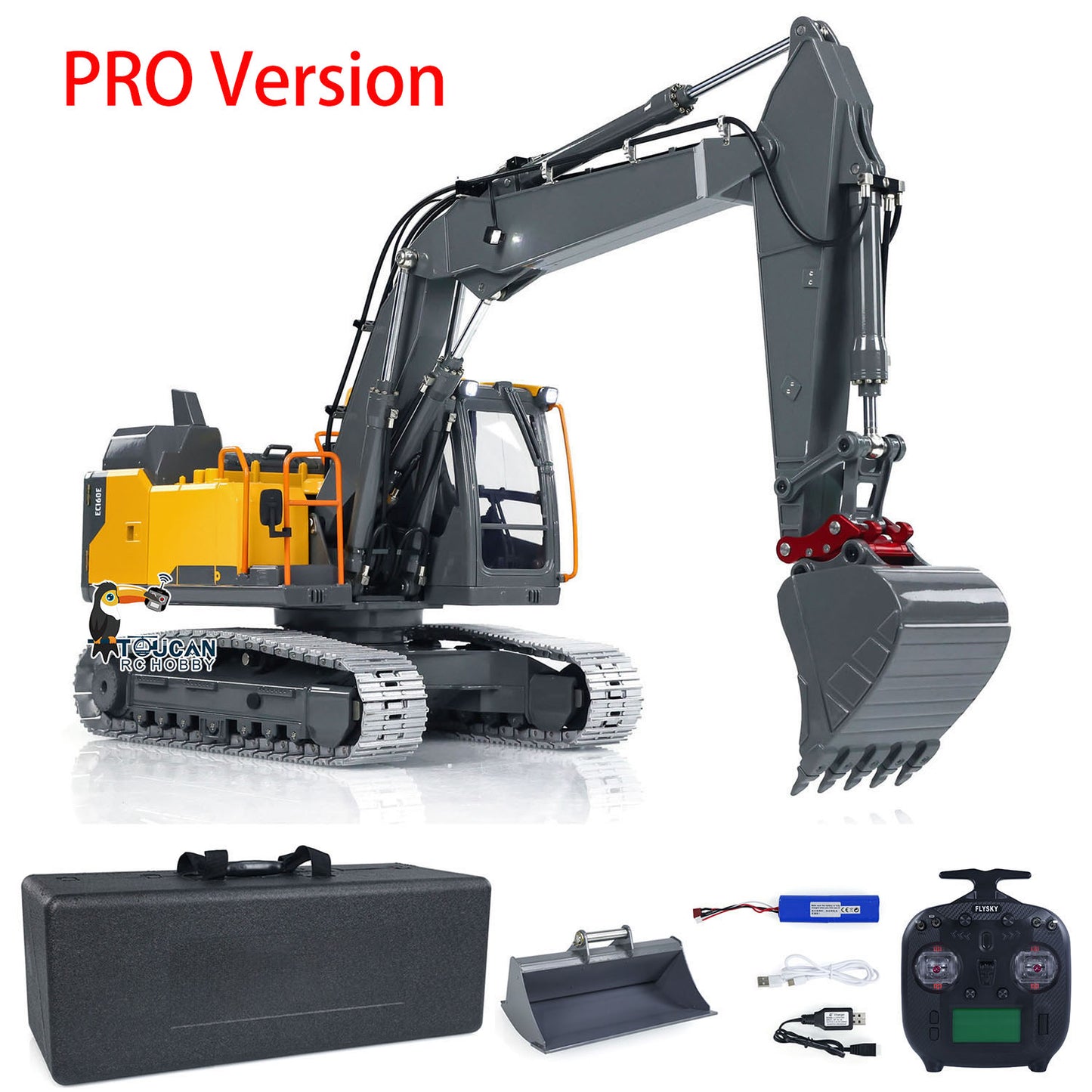 1:14 RC Hydraulic 3 Arms Excavator 160 Metal Remote Control Digger