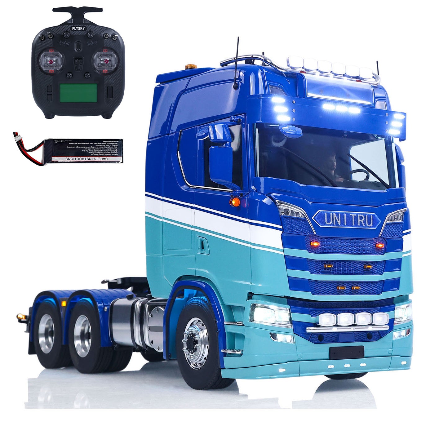 RTR Unitru 06 770S 1/14 Remote Control Tractor Truck 6X6 Metal Chassis 2Speed Gearbox Smoke Lights Sounds Brushless Motor ESC