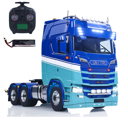 RTR Unitru 06 770S 1/14 Remote Control Tractor Truck 6X6 Metal Chassis 2Speed Gearbox Smoke Lights Sounds Brushless Motor ESC