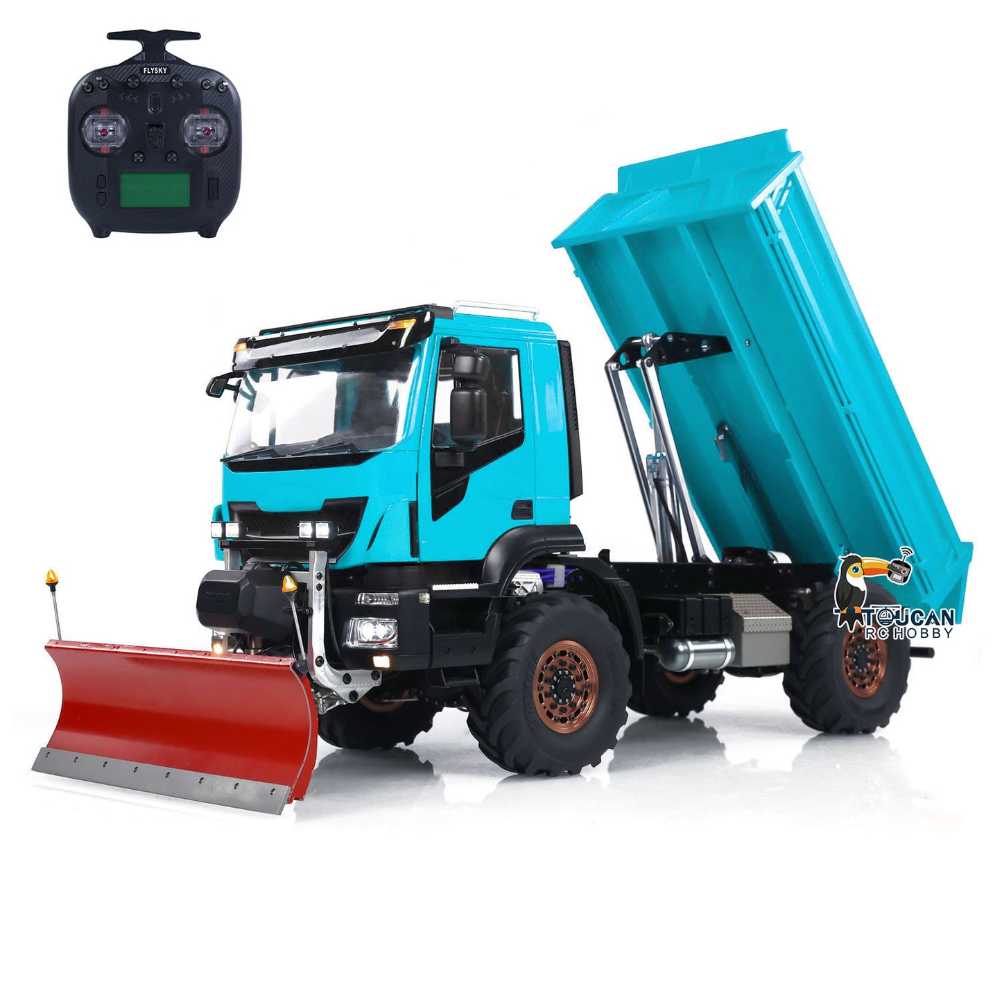 1:14 Hydraulic RC Dump Truck 4x4 Radio Control Tipper With Snow Blade