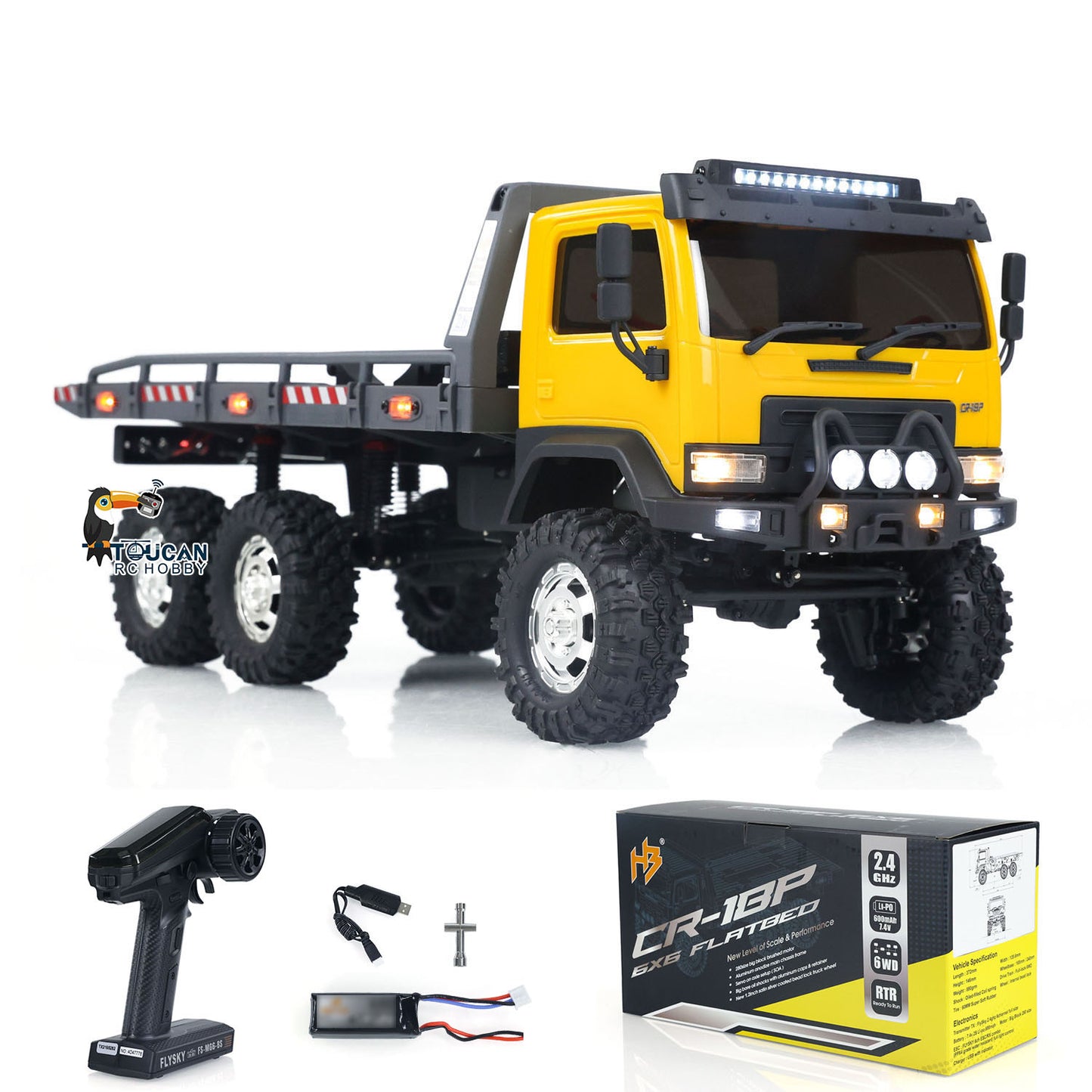 Fast Shipping RTR Flatbed Trailer 6WD RC Crawler 1/18 Off-Road Truck 2-Speed Lights Toy CR18P