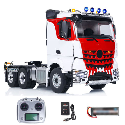 LESU 6x6 RC Tractor Truck 1/14 RC Car Painted Assembled Smoke