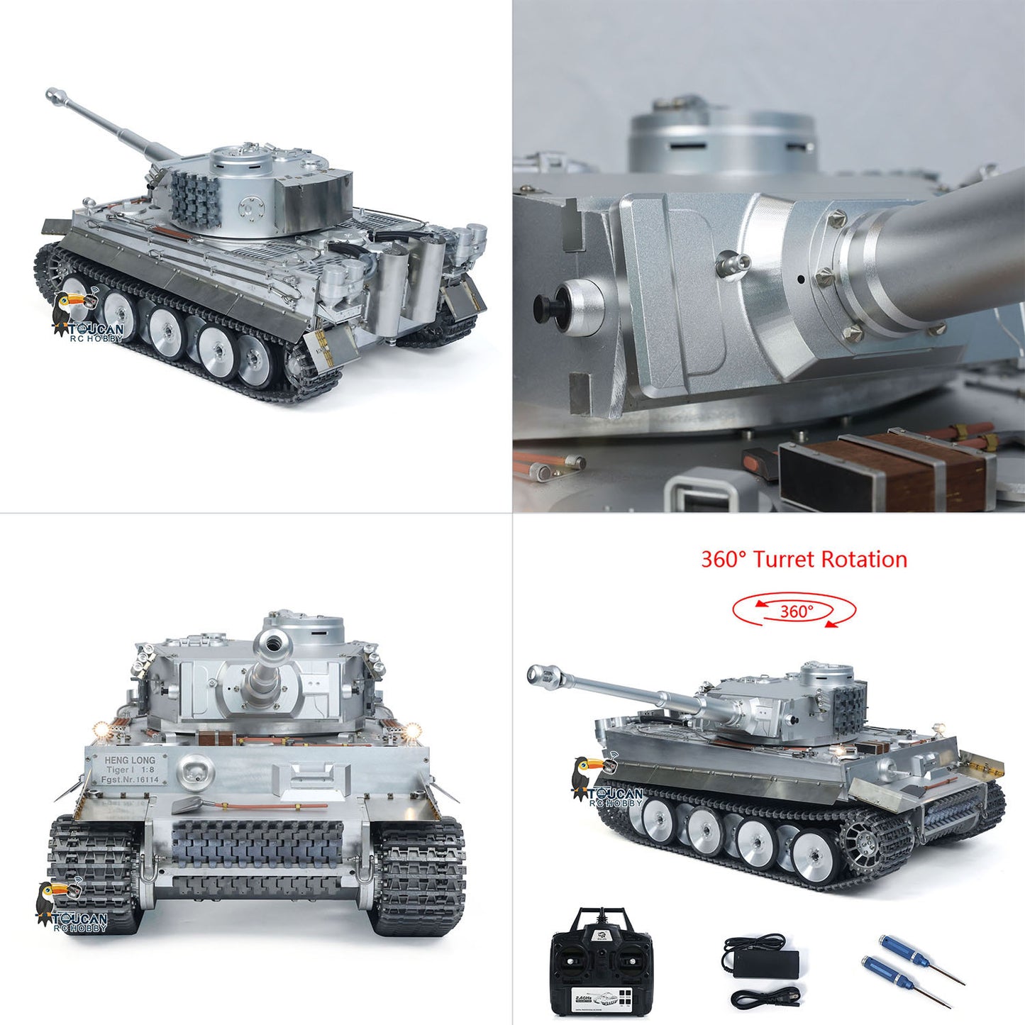Henglong 1/8 Scale Full Metal German Tiger I RTR RC Tank 3818 Model Tracks Wheel