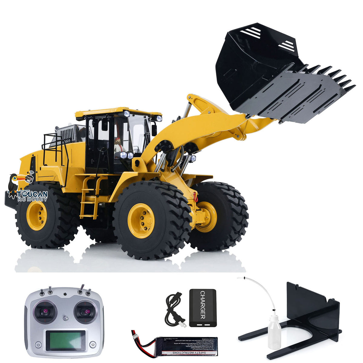 FLASH SALE US STOCK Metal 1/14 470 Hydraulic RC Loader Model with I6S Radio Controller Lights Sound System
