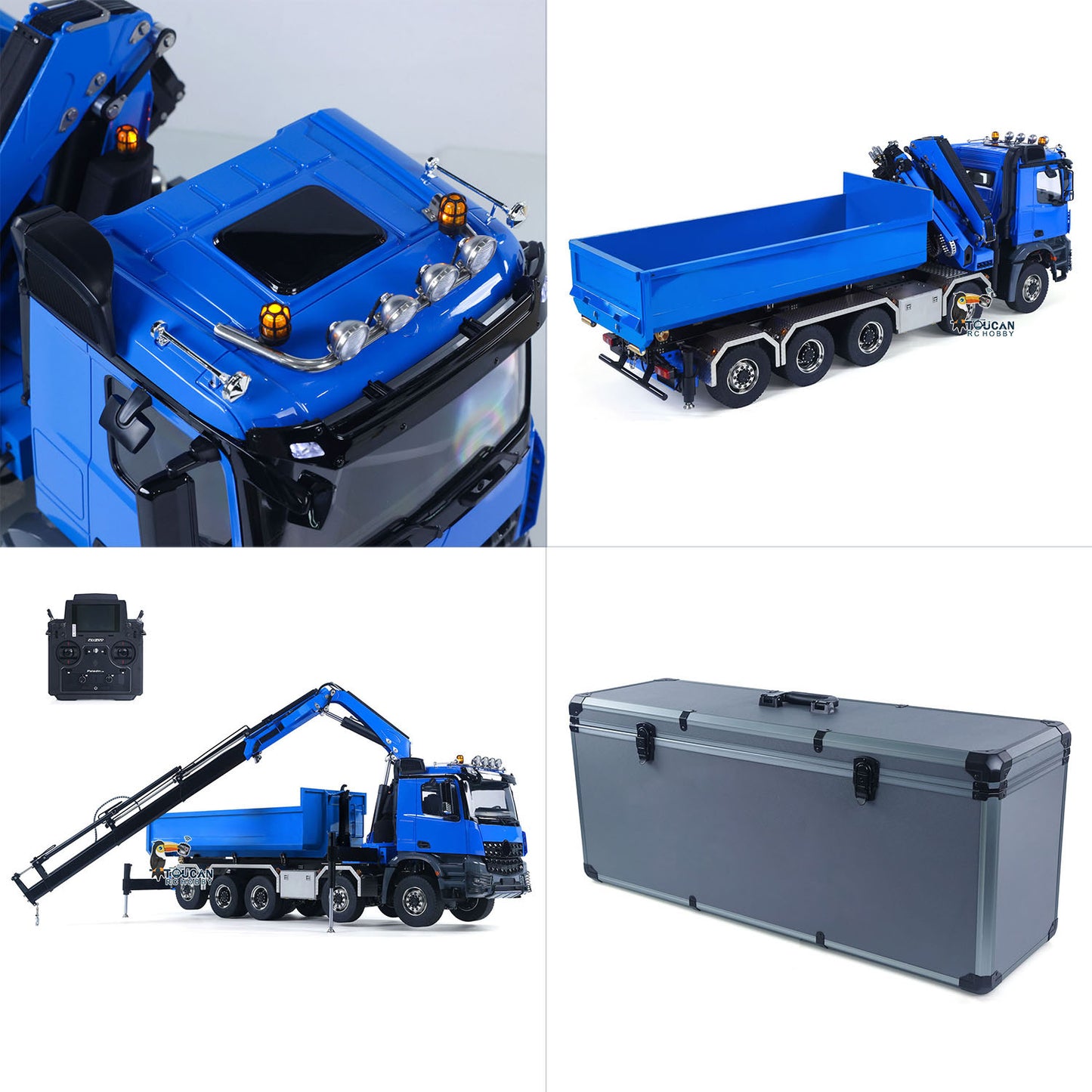1/14 10x10 RC Hydraulic Full Dump Crane Truck U-shaped Bucket