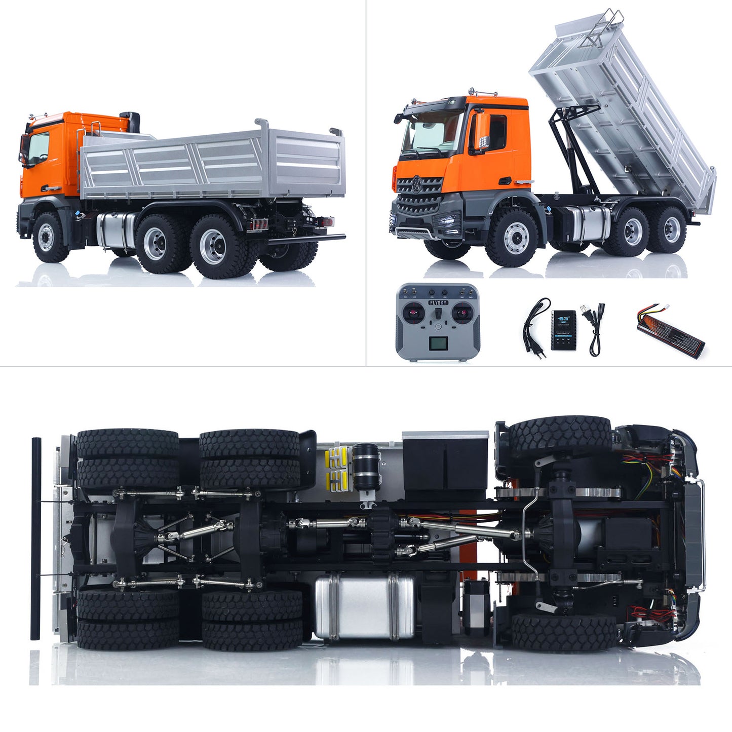 Fast Shipping 1/14 2.4G Remote Control Electric Lifting Dumper 5702 Model 6*6 Tipper Vehicle 2Speed Sound Light Motor RTR Car Gifts Adults