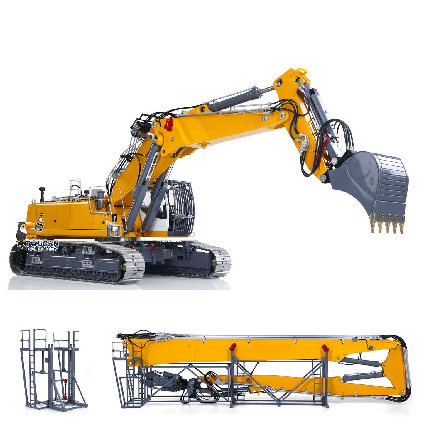 LESU 1/14 RC Full Hydraulic Excavator LR960 Demolition Digging Arm Pump Lights Demolition Digger