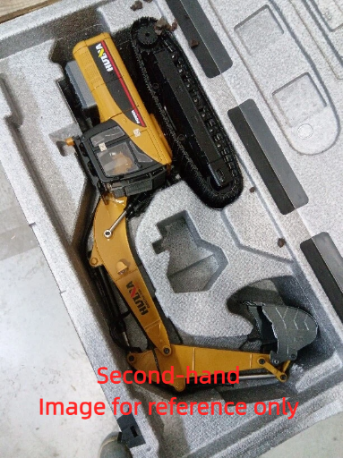 Second Hand US Stock HUINA New Upgrade 580 1/14 Metal Excavator Model Engineering Vehicle Electric Ball Grabber 360 Rotating Shear Claw Sound Lights