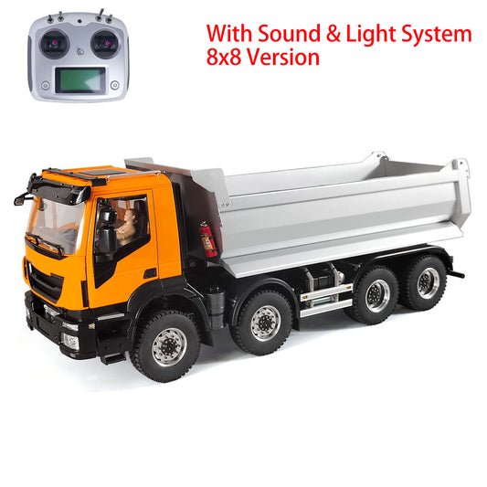 1/14 8x8 Metal PNP Hydraulic RC Truck Dumper Tipper With Differential Lock Axles Sound Light System