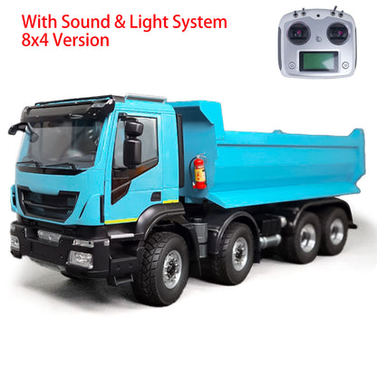 1/14 Metal 8x4 PNP Hydraulic RC Truck Dumper With 2-speed Transmission Gearbox Sound Light System