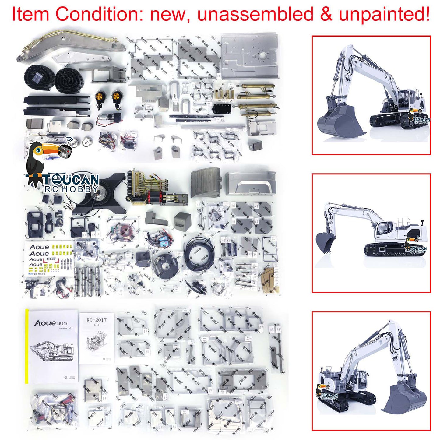 EN STOCK LESU 1:14 Échelle Aoue LR945 KIT RC Excavatrice hydraulique B0016